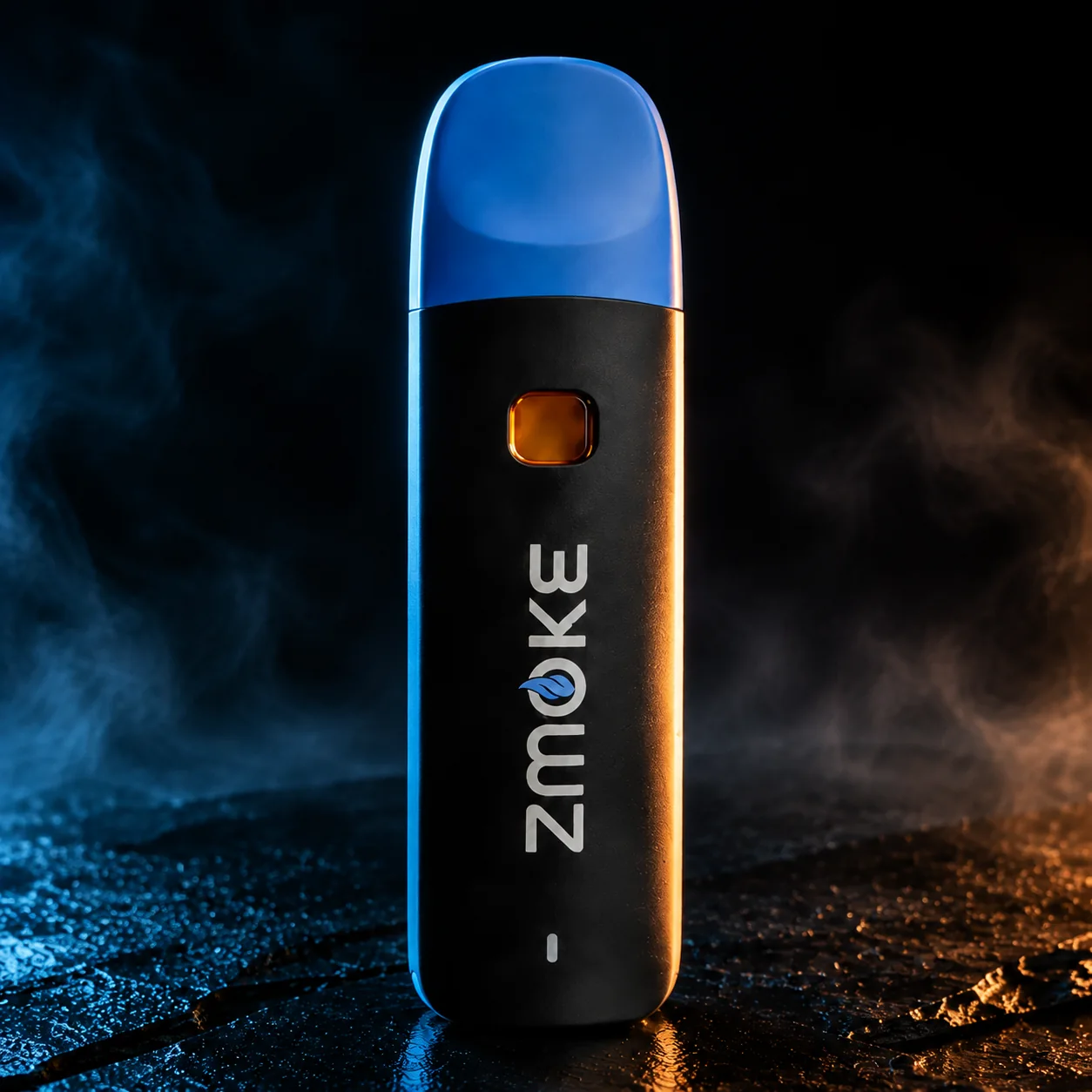 Blue Sativa ZMOKE disposable device staged on dark slate